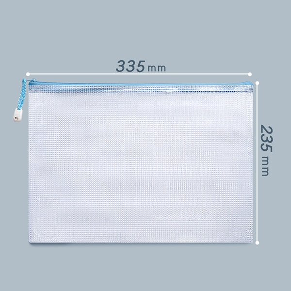Minimalist Pastel-zipper Mesh Document Bag Set