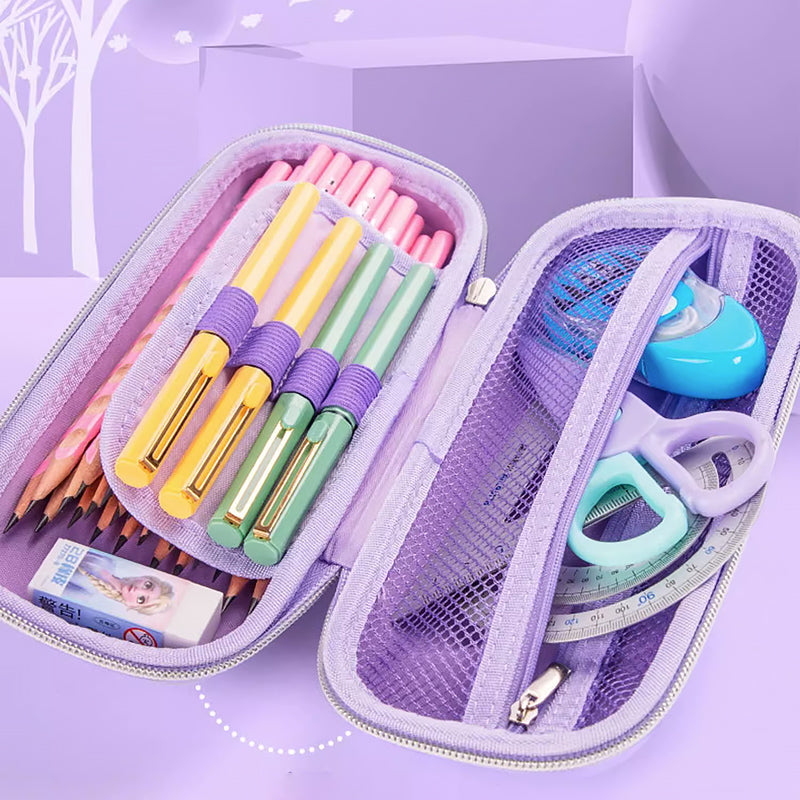 Snowflake-motif Synthetic Pencil Case