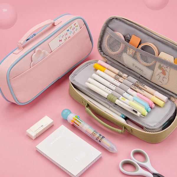 Whimsical Canvas Pencil Case