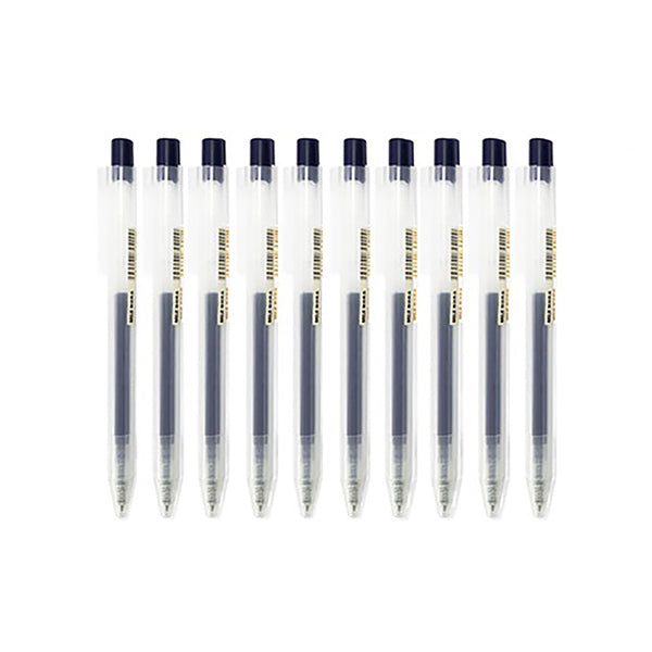 Minimalist Transparent Retractable Ballpoint Pen Set