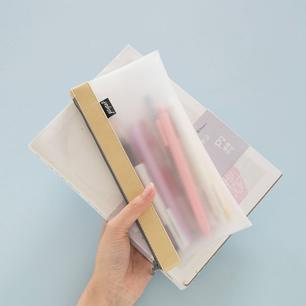 Minimalist Pastel-strap Translucent Pencil Pouch