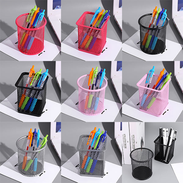 Perforated Mesh Desk Pencil Pot