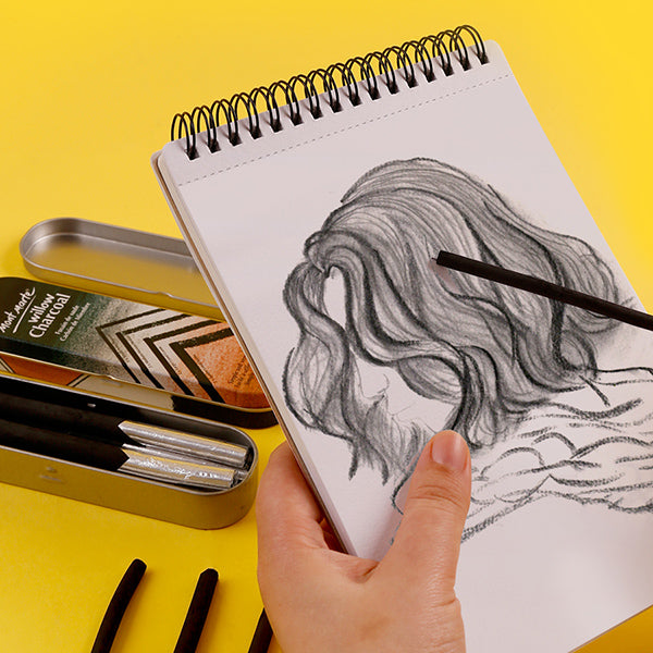 Metallic-ferrule Charcoal Stick Box Set