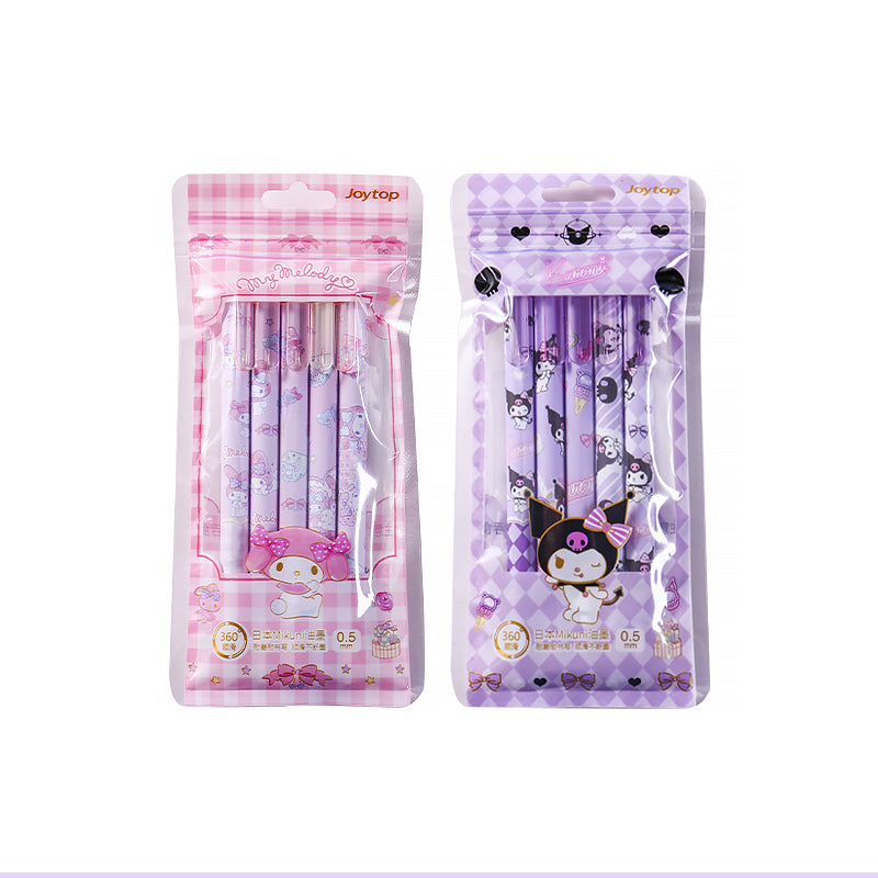 Cartoon-character Retractable Gel Pen 6 Pcs Set