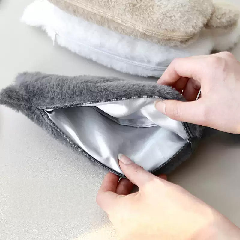 Cat-shaped Plush Pencil Case