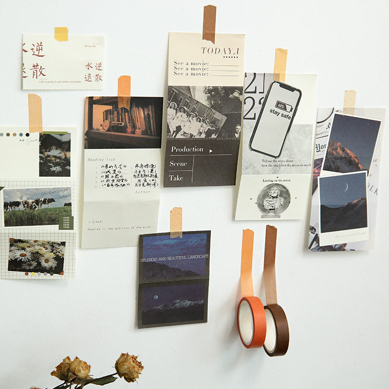 Matte Finish Washi Tape 5 Rolls Set