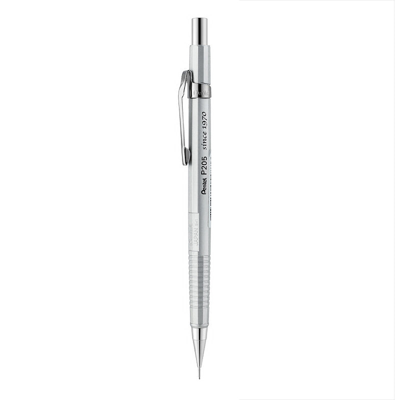 Ridged-grip Metallic Mechanical Pencil
