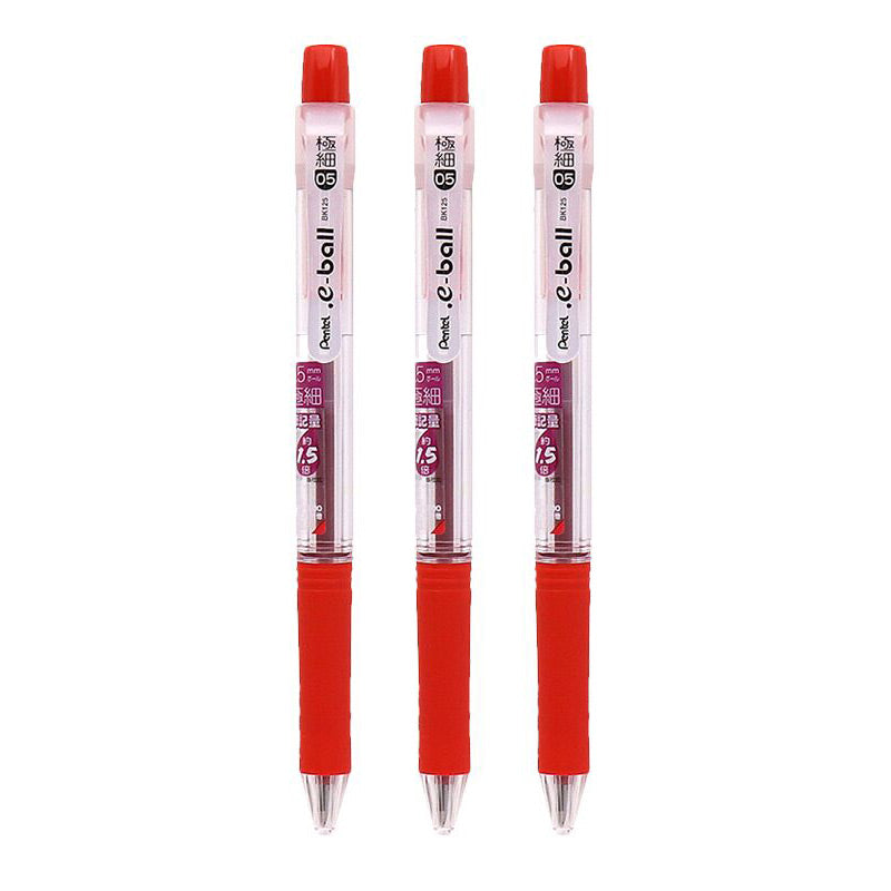 Matte-grip Transparent-barrel Click-action Ballpoint Pen Set