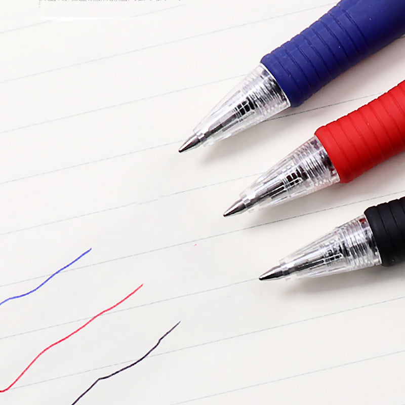 Textured-grip Transparent Retractable Ballpoint Pen Pack