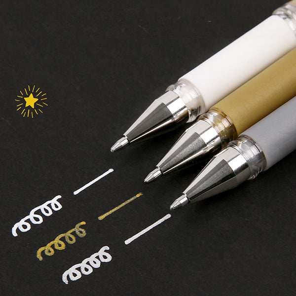 Minimalist Transparent-barrel Retractable Gel Pen Set