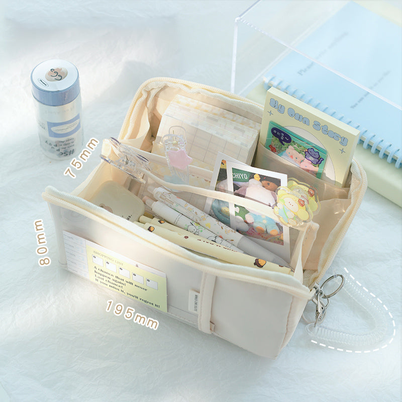 Transparent-window Multi-compartment Pencil Case
