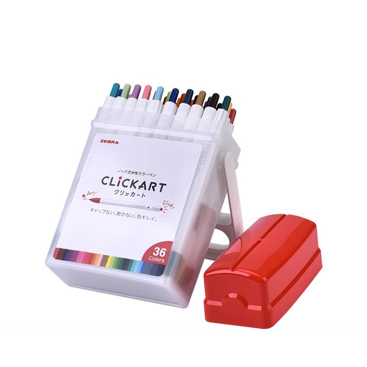 Click-action Cap-free Felt Tip Marker Set