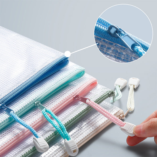 Premium Mesh Zipper Document Bags